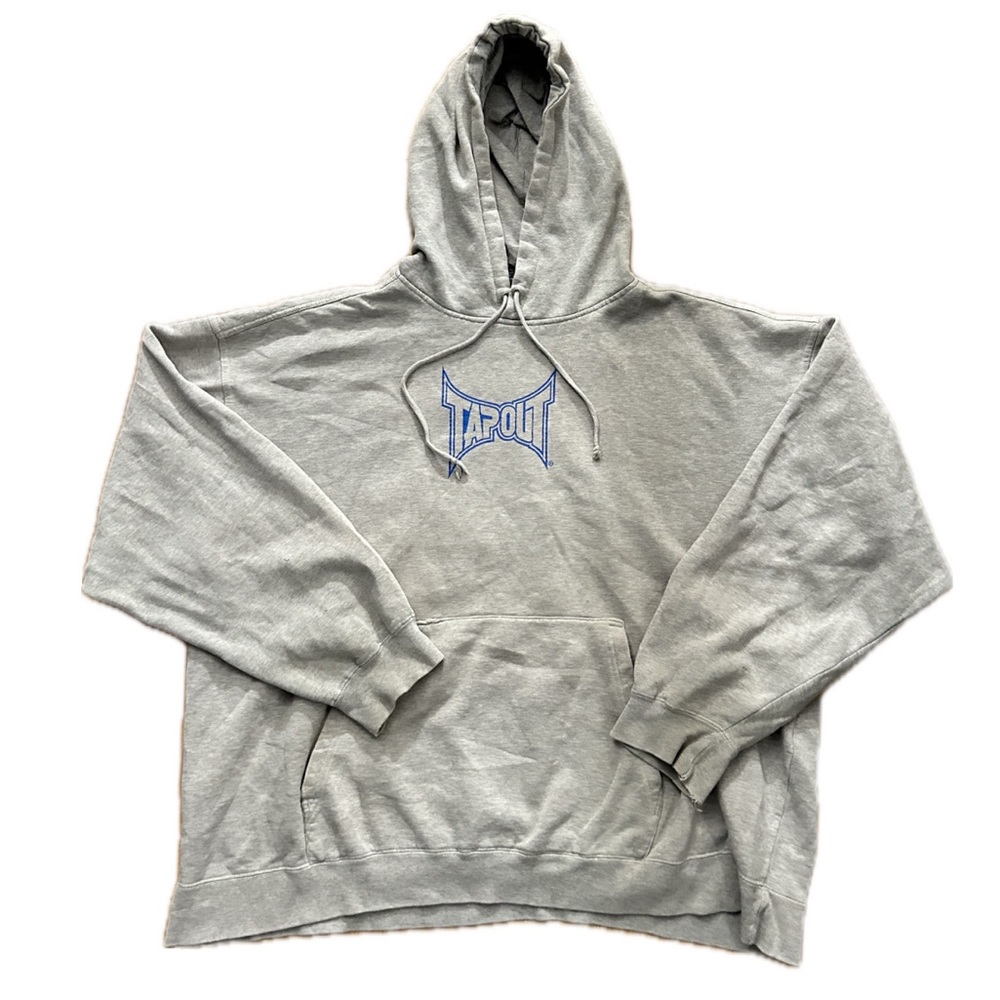 SUPER FIRE grey tap out hoodie w wrestler ~ wrestlings design!